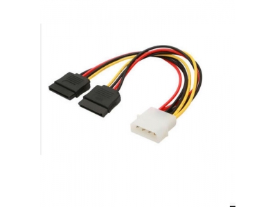 Data Power SATA 4PIN Male To 2*15 FEM PIN 180 Degree