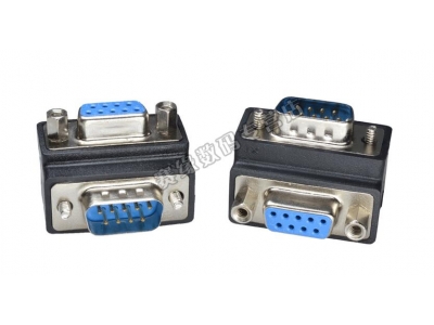 Angle 90 Degree DB 9pin DB9 RS232 Male To Female Extension Cable Adapter/Converter