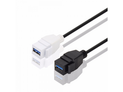 USB3.0 Keystone Jack A Female to mounted cable wall plate adapter