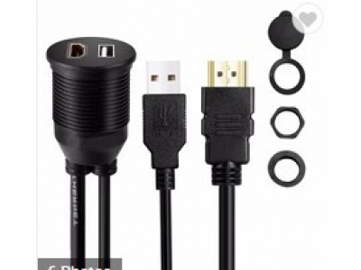 HDMI & USB Extension Cable USB+HDMI Cable for Car Audio Bike Boat Motorcycle Lead Dashboard Cable